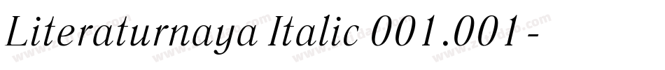 Literaturnaya Italic 001.001字体转换